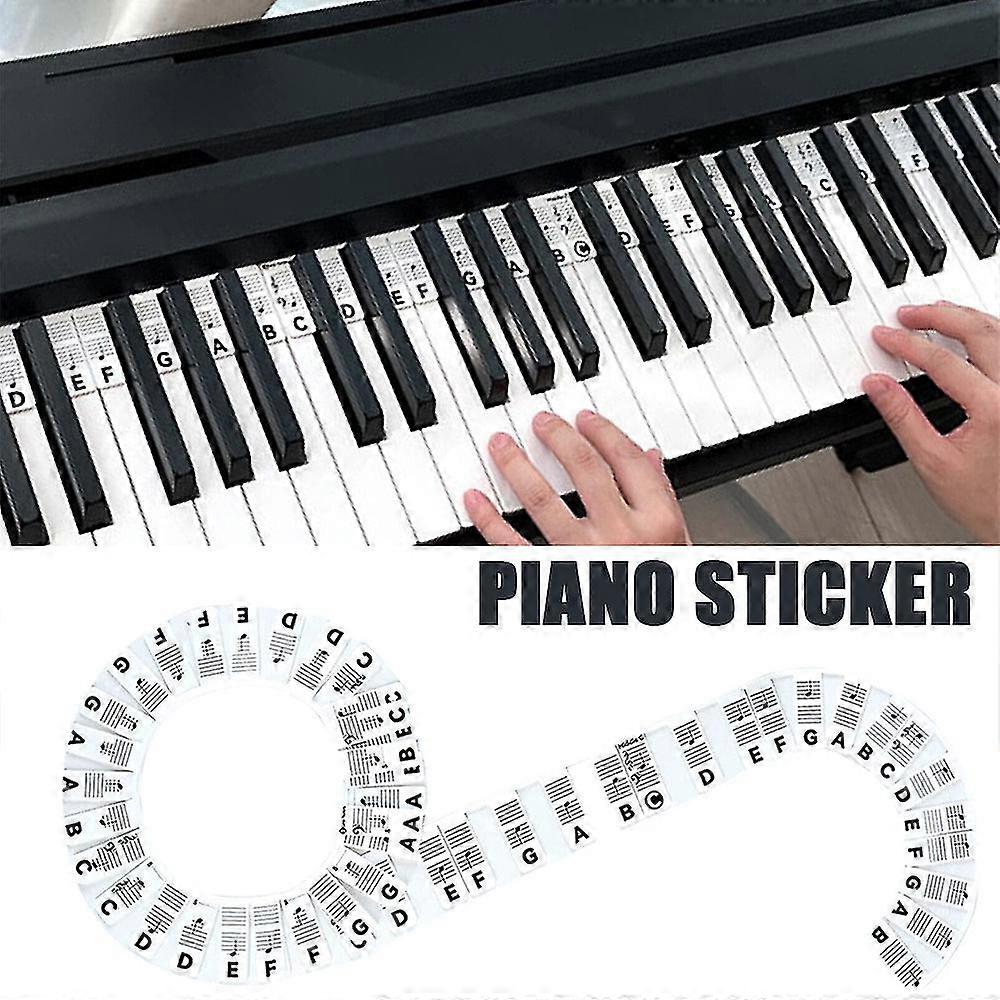 88 Keys Reusable Silicone Piano Keyboard Note Labels Piano Notes Guide Stickers [XH]