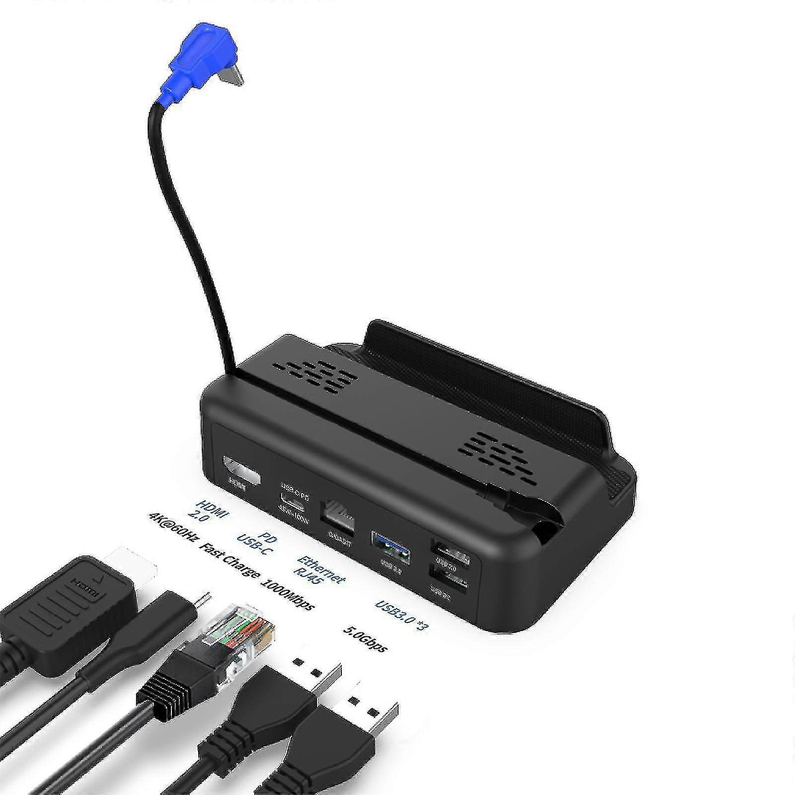 Dockingstation für Dampfdeck, 5-in-1 Hub Dampfdeck Dock Stand mit HDMI 2.0 & usb-c & 3 USB-A 3.0 Anschluss