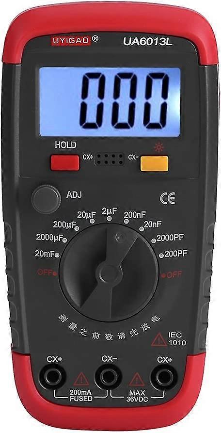 Digitale capaciteitsmeter, condensator Pro Tester 0.1pF - 20000uF met LCD-achtergrondverlichting Max 1999 Display