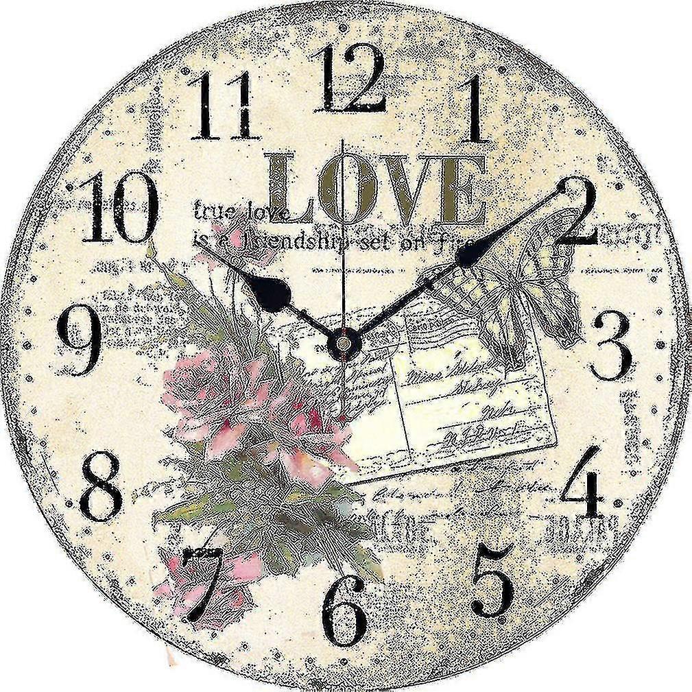 Simple Pretty Flower Wooden Wall Clock