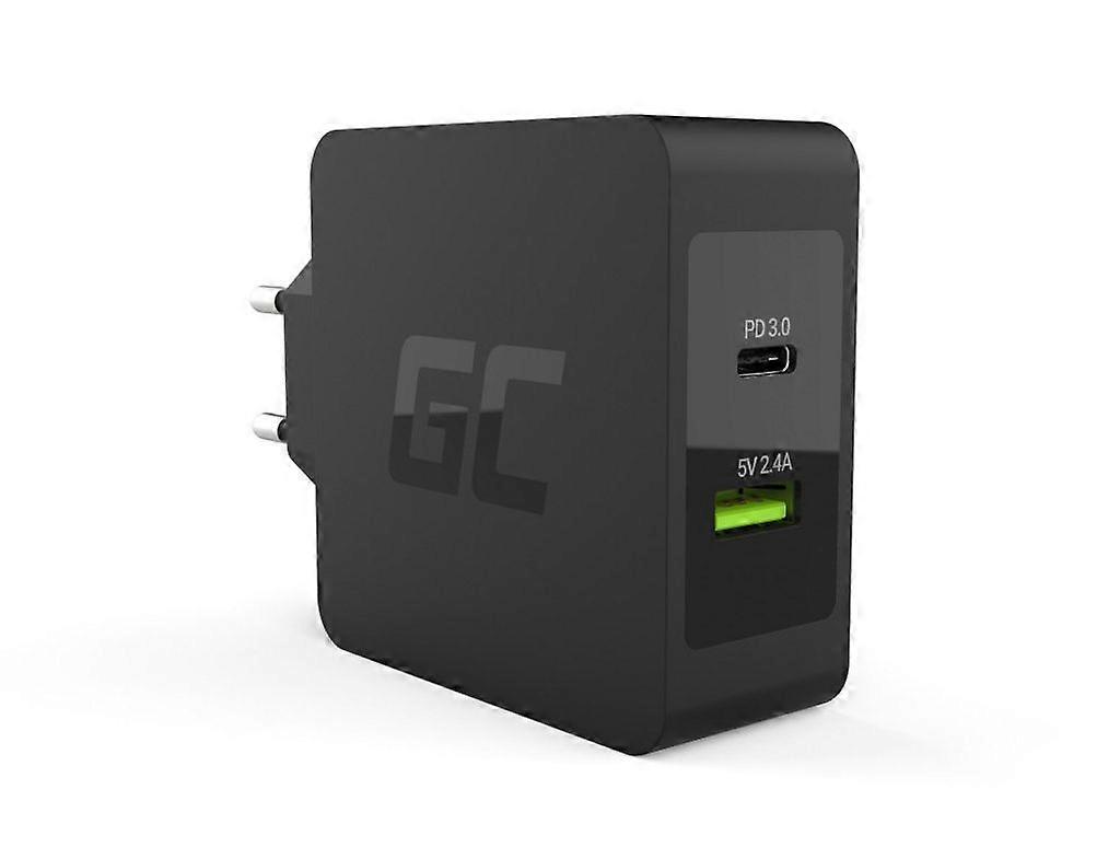Green Cell Charger USB-C 45W PD with Cable USB-C and Extra USB Port