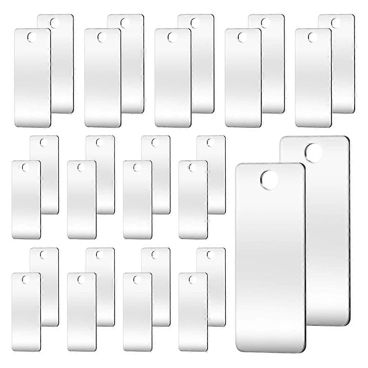 Rectangle Stamping Blanks Metal Stamping Blanks Aluminum Dog Tags Label with Hole for DIY Art Craft