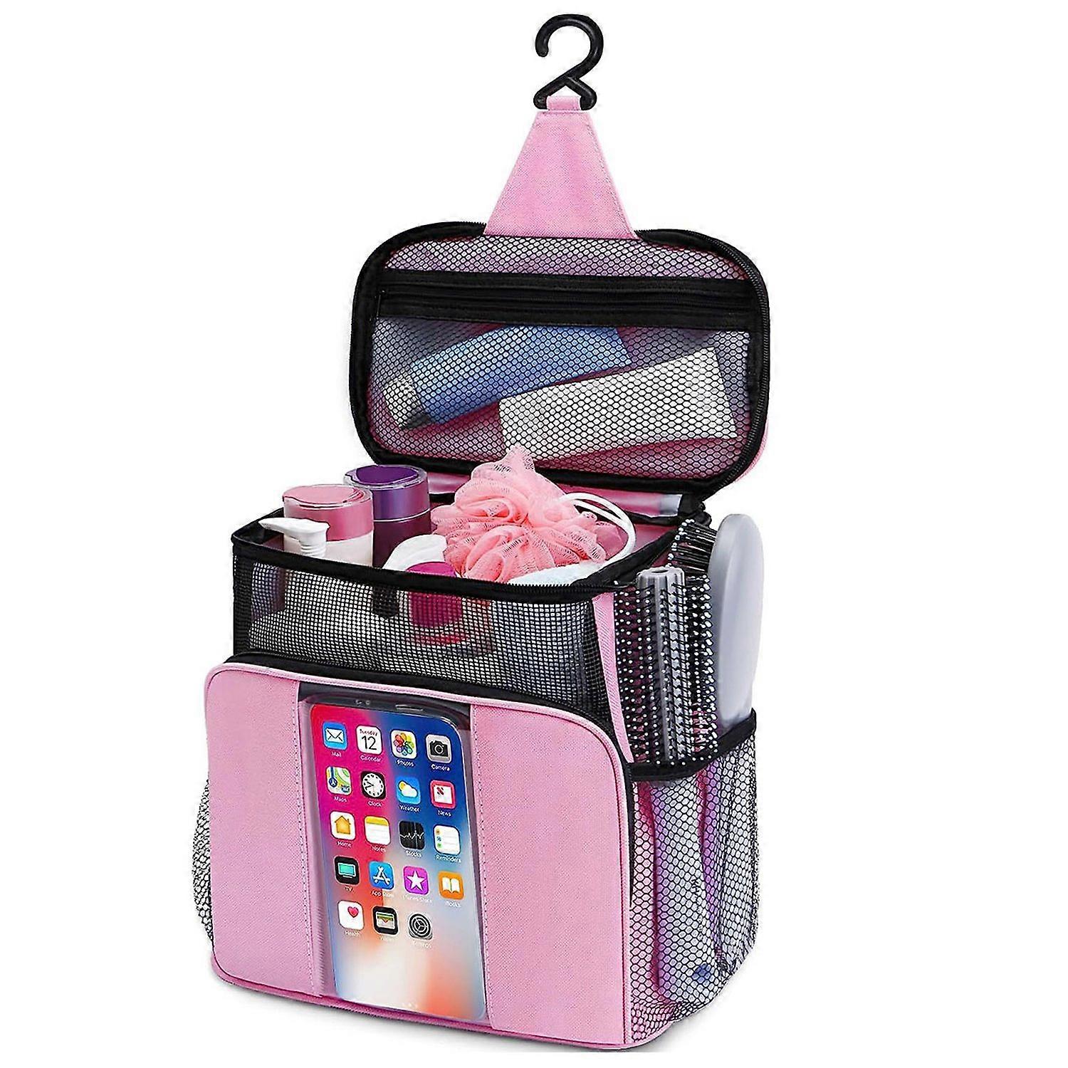 Hanging Toiletry Bag with Handle Zipper Closure Large Capacity Multiple Compartments Quick-Drying