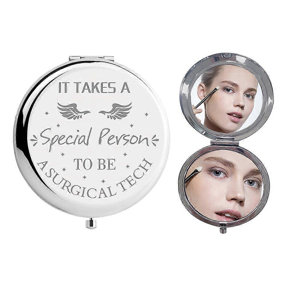 304 Stainless Steel Customization Mirror Flat Round with Word Wing Pattern 7x6.5cm
