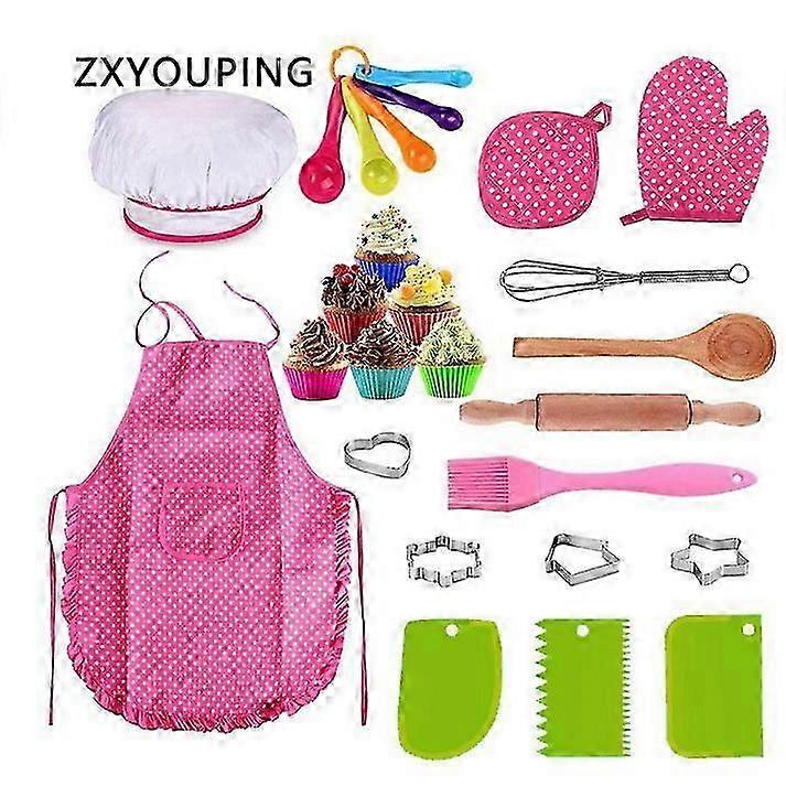 Child Cooking and Baking Set with Apron and Cake Tools