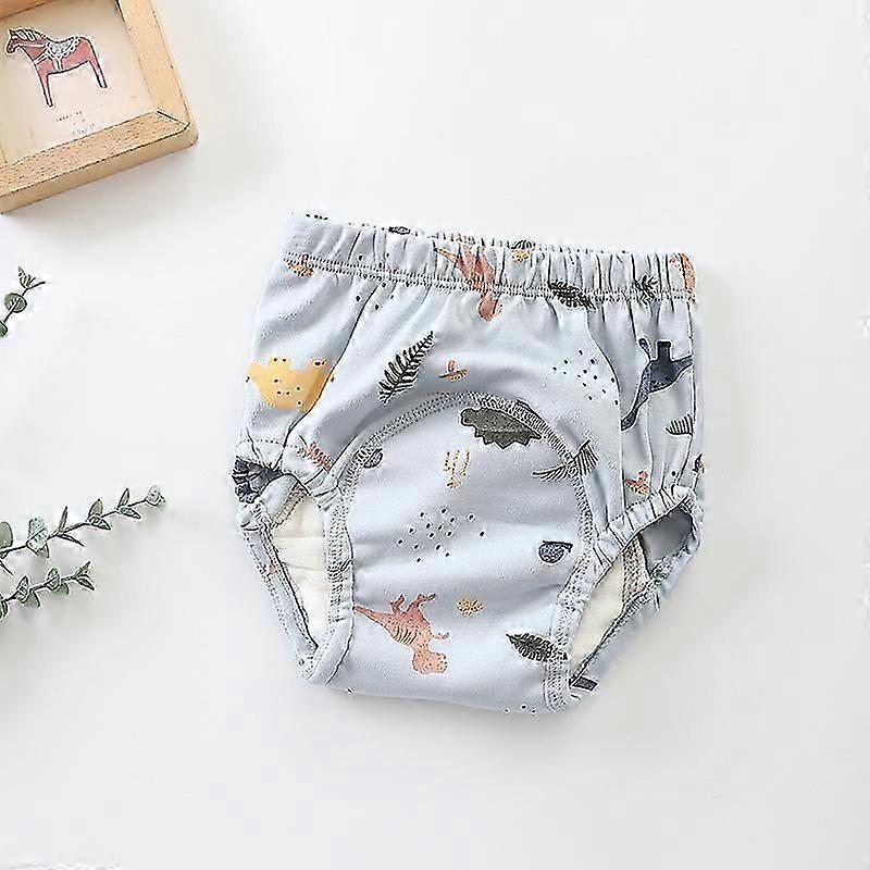 Söta tryckta småbarnsbyxor Tvättbara underkläder Pojke Flicka Tygblöjor Återanvändbara blöjor Spädbarn Andningsbara Trosor M 100 (8-12kg) blå dino