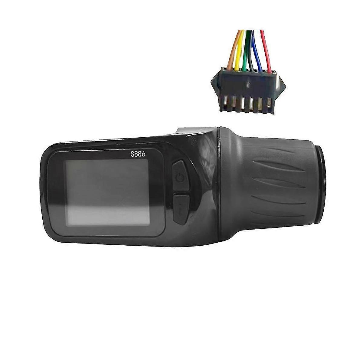 24v 36v 48v 60v S886 Ebike Lcd Display Panel Adjust With Twist Throttle For Electric Scooter Bicycle(sm Plug 6pin)