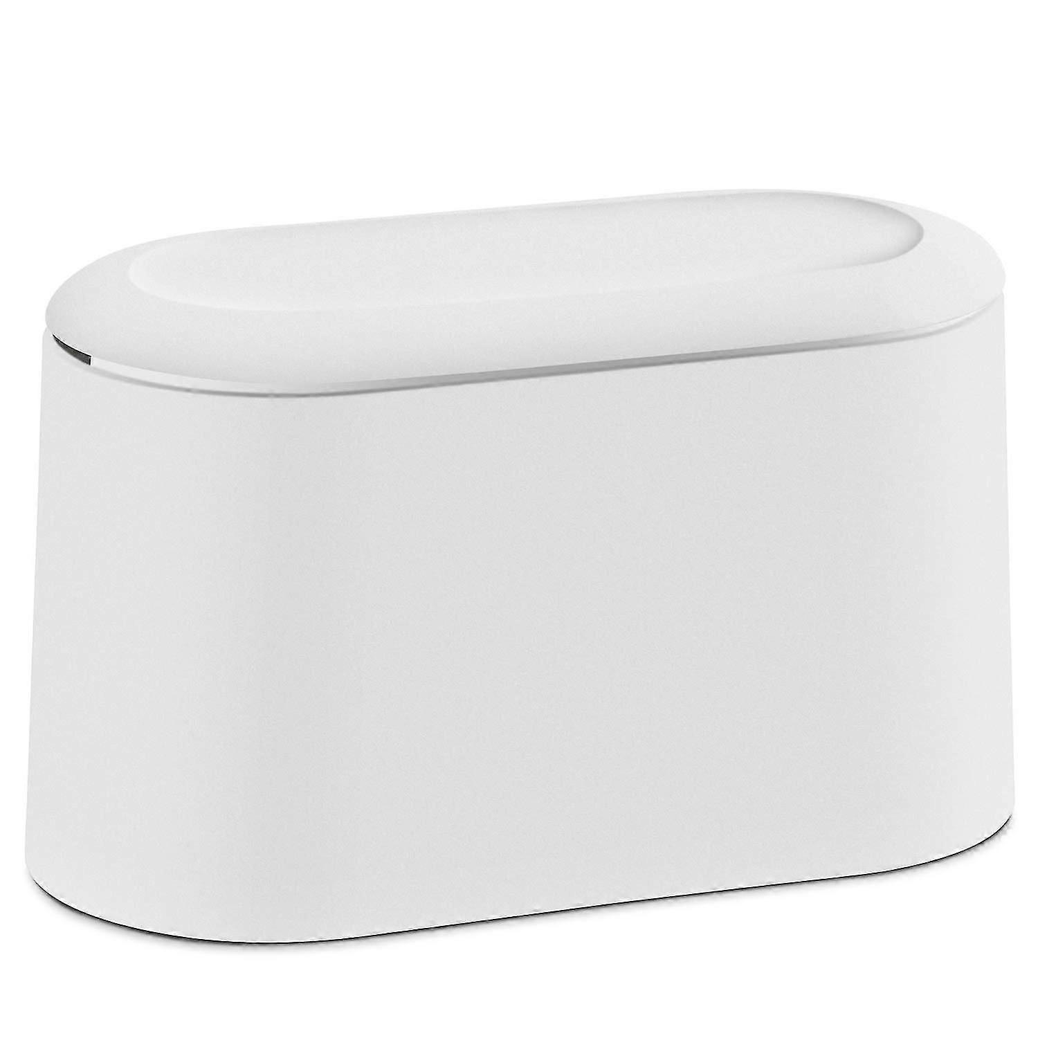 Mini Desktop Wastebasket With Lid, Small Office Countertop Trash Can, Tiny Plastic Garbage Bin