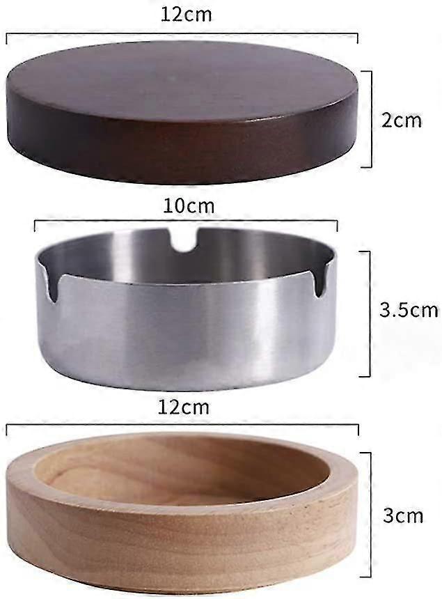 Windproof Ash Tray For Weed With Lid - Large,Ashtray Wood(1pcs, Brown Colour)