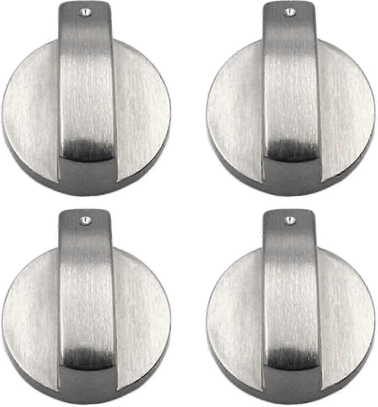 Gasherdknöpfe, 4 Stück, Metall, 6 mm, silberfarben, Einstellknöpfe für Gasherd oder Backofen Bdliv