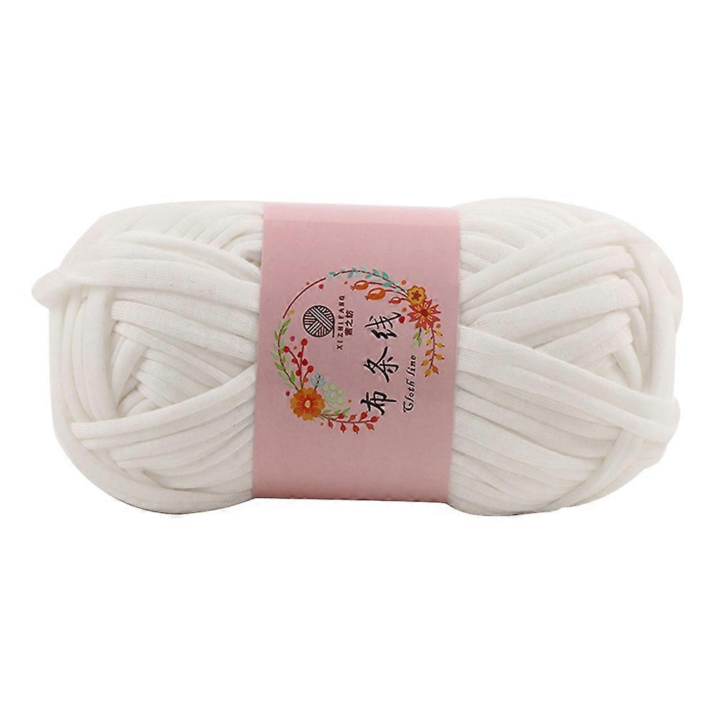 DIY Hand Craft Weaving Solid Color Bag Handbag Carpet Soft Knitting Yarn (White)