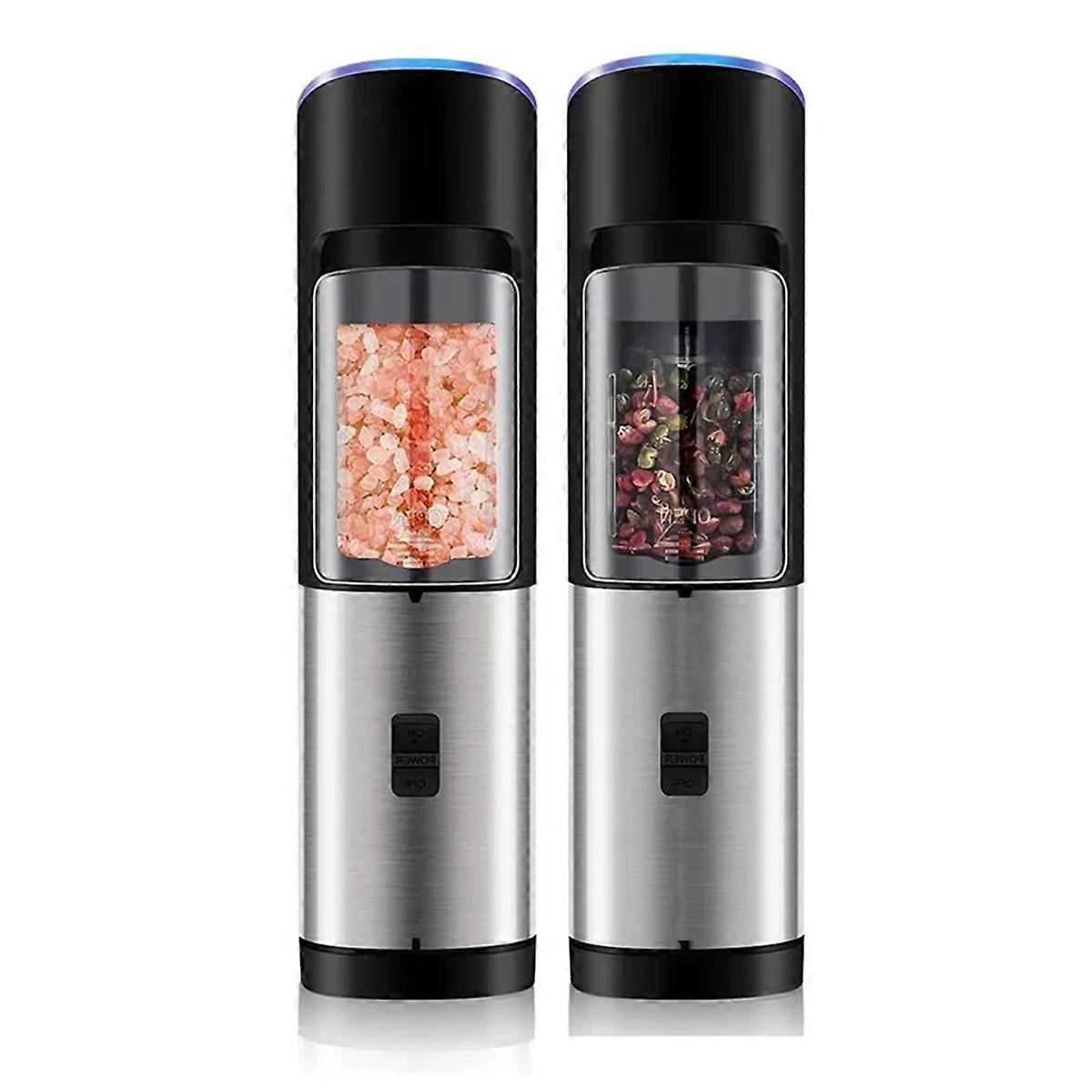 1Set Kitchen Spice Automatic Grinder, Battery Powered Adjustable Coarseness, Electric Salt Pepper Grinder