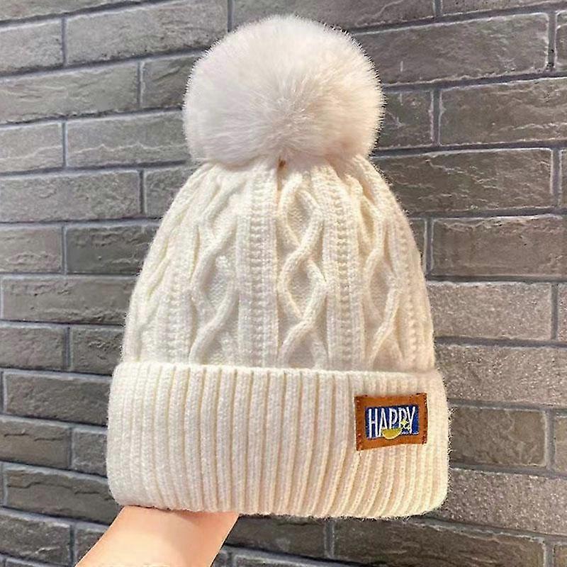 1PC Warm Skull Cap Beanie Hat Knitted Hat Acrylic Fiber Woolen Hat Cap Colorful Skiing Cap Women
