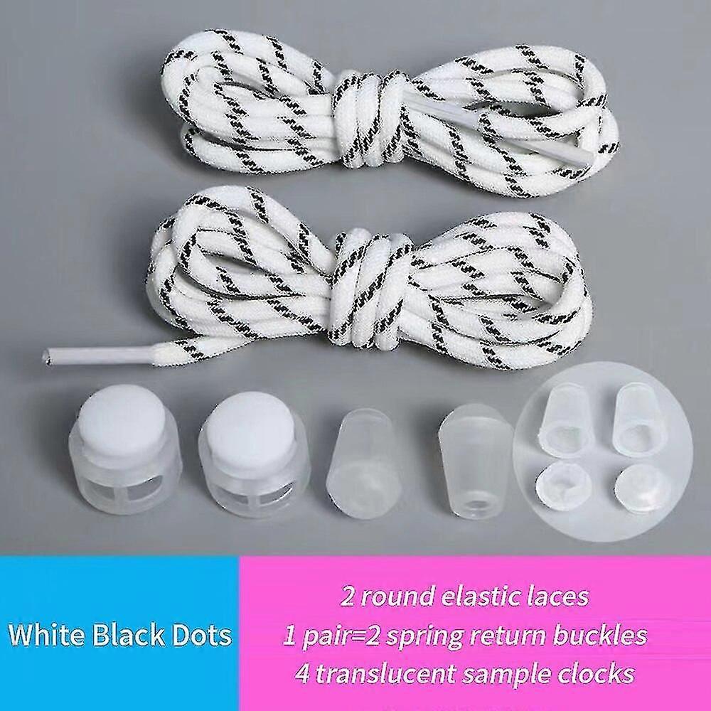 1pair Tie-free Lazy Laces Shoe Laces Round Locking Fits All Shoes No Tie Shoelace Elastic