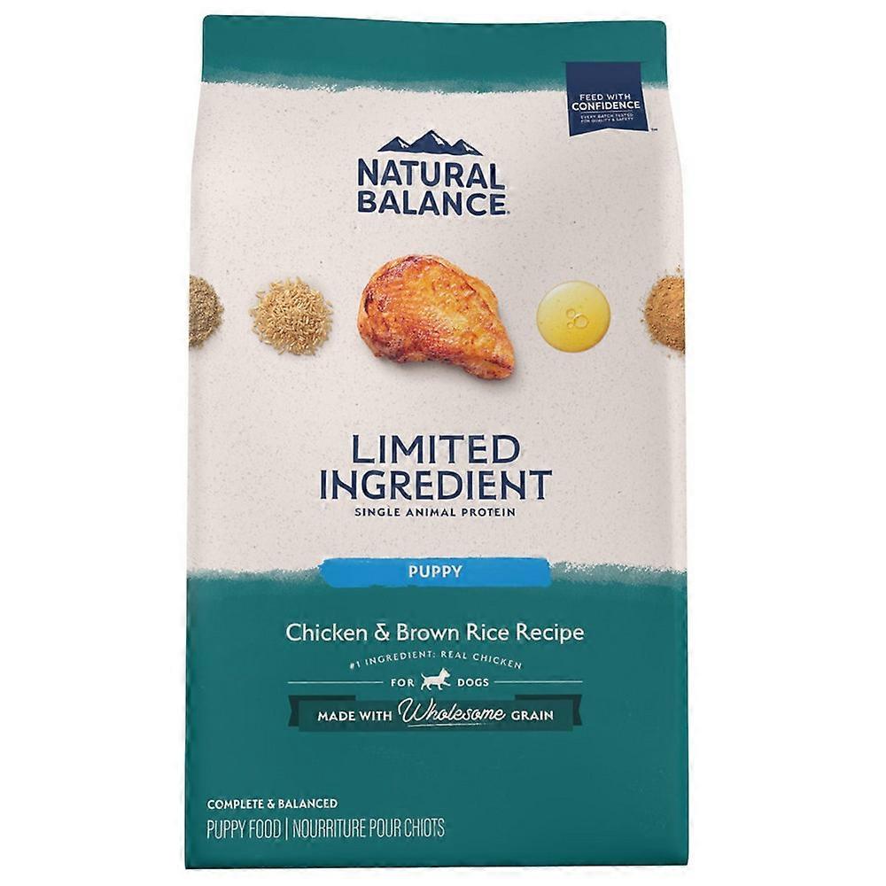 Natural Balance宠物食品有限成分小狗干狗粮,鸡肉和糙米,4磅