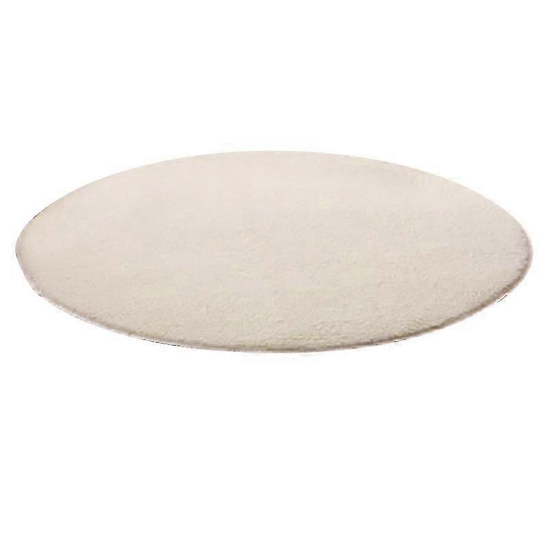 120cm rund fluffy blødt tæppe skridsikker gulvmåtte tæppepude soveværelse indretning