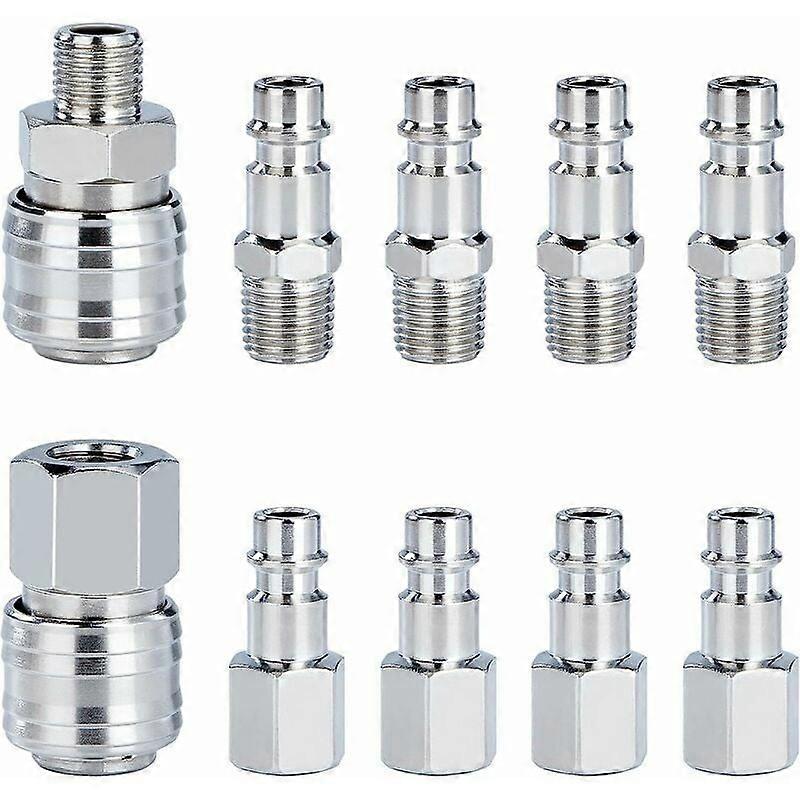10-Piece Pneumatic Air Hose Fitting Kit with Quick Connectors
