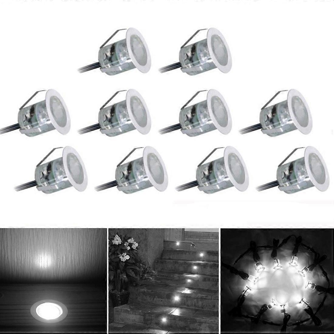 10 PCS 6W Encastré Escalier Lampe Souterraine, SMD 2835 500-600LM 4000-4500K Lumière de Pont Lampes Enterrées LED Lampadaire Spot Mural, Découpe Taille : 30x22mm