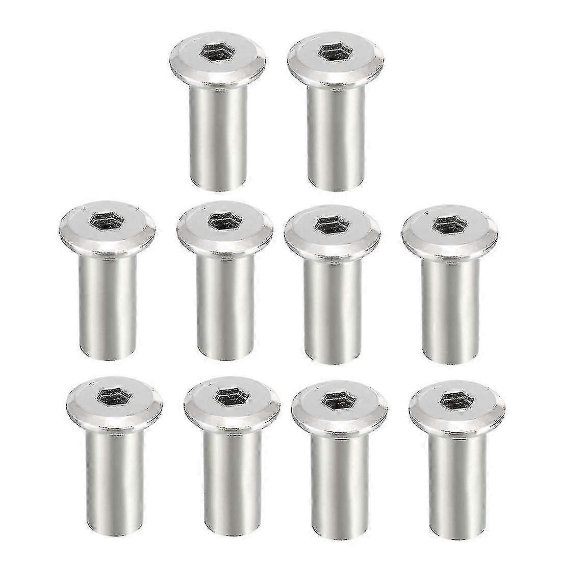 M8x20mm sekskanthode hode Sett inn mutter skruestolpe hylsemutter for møbler 10 stk