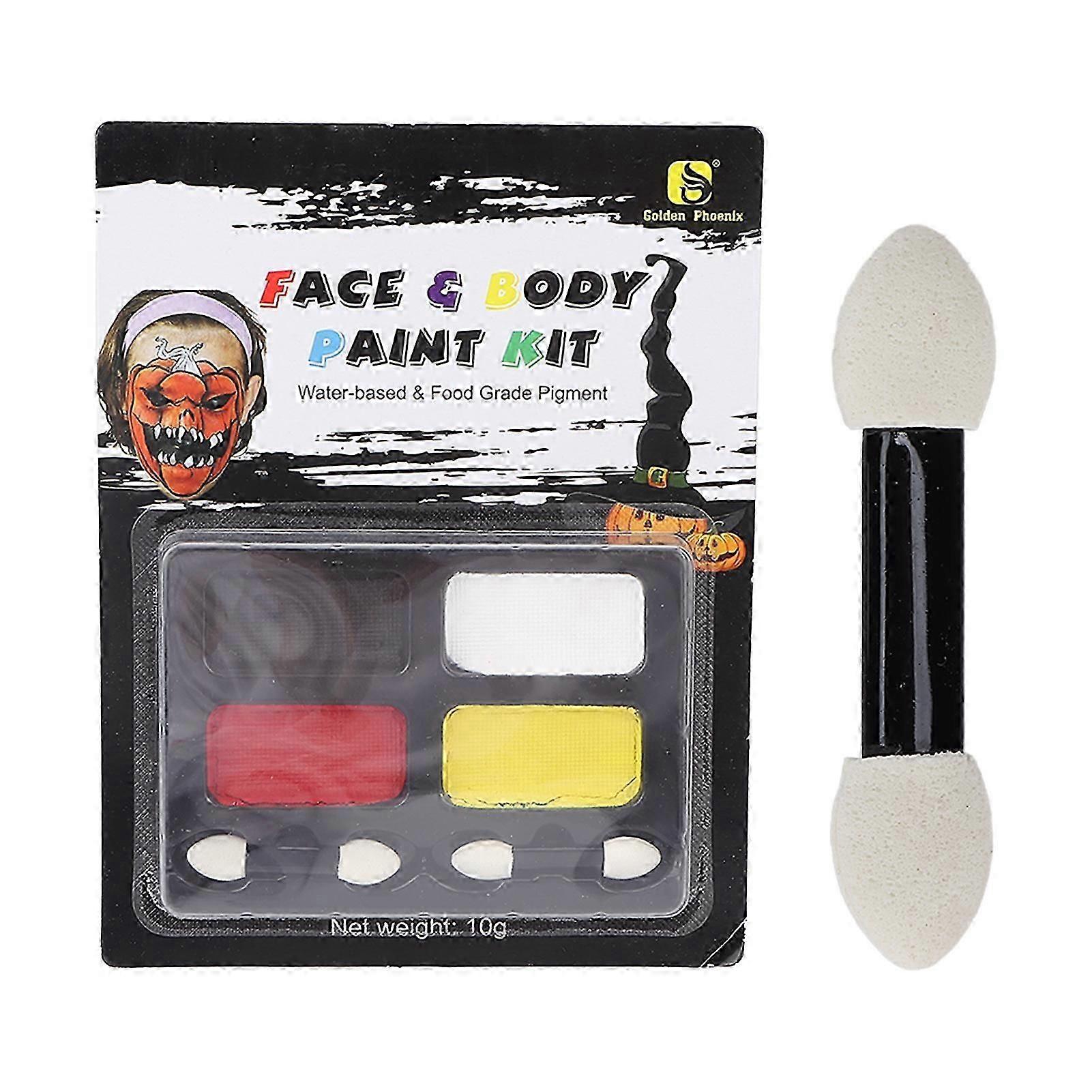 Face Paint Kit 4 Colors Food Grade Material Quick Drying DIY Interesting 10g/0.4oz Skin Painting Tool for Parties
