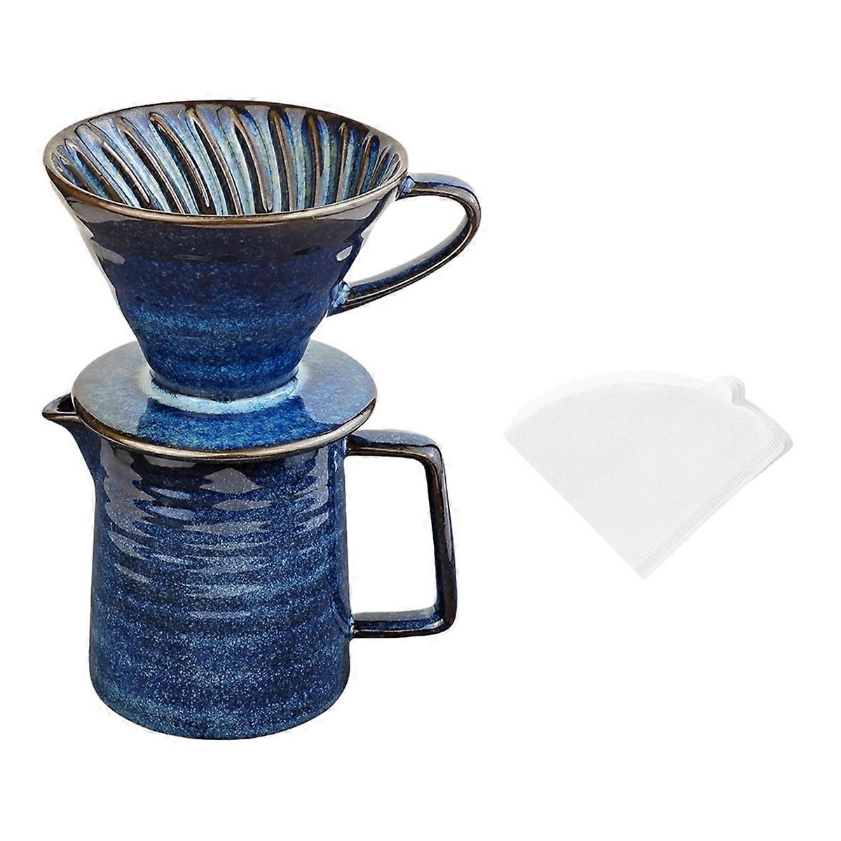 Pour over Coffee Maker,Ceramic Coffee Maker with 40 Pcs Paper Filter,10oz/300ml Pour over Coffee Dr
