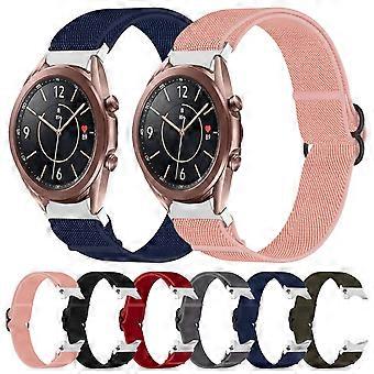 Til Samsung Galaxy Watch 3 41mm Nylon Stretch Svart Spenne Klokkerem