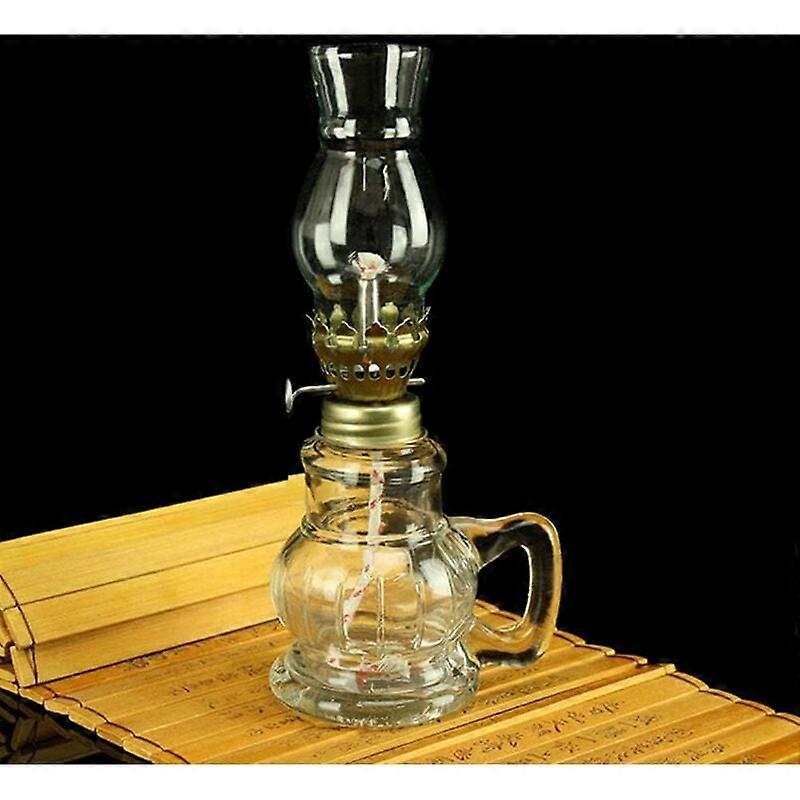 Kerosinlampe, Retro-Nostalgie-Öllampe, Lampenschirm aus Wohnkulturglas, Notbeleuchtung Öllampe (18cm)