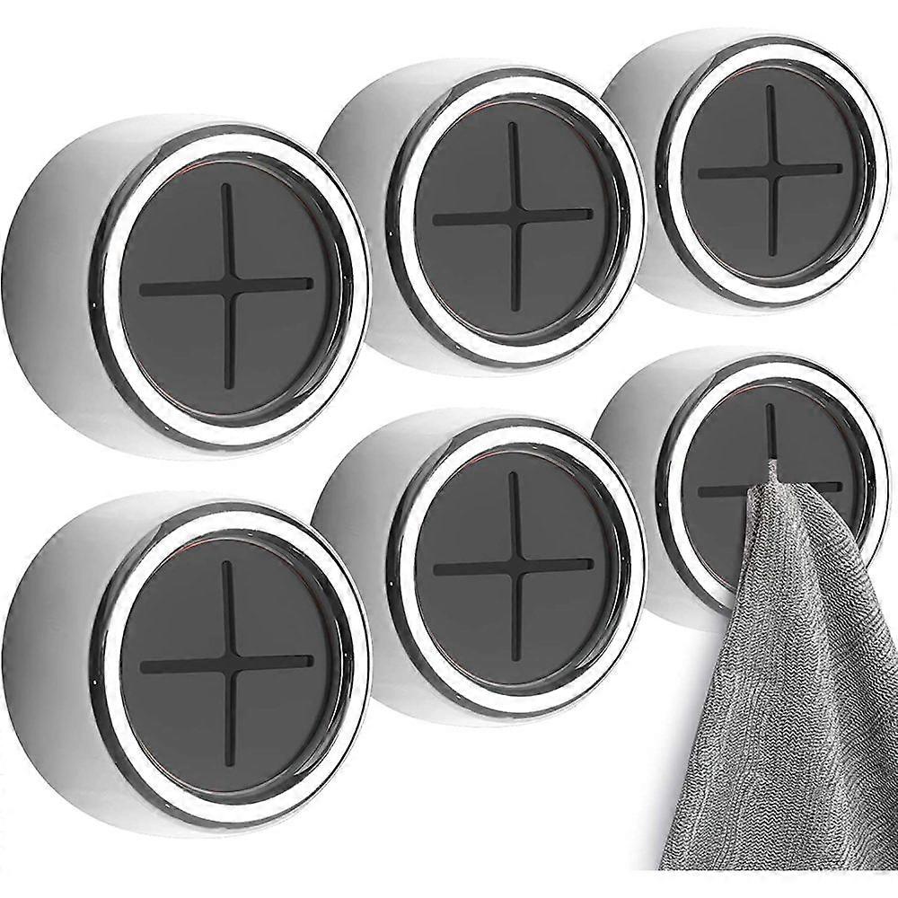 Innovative Design Towel Hooks With Easy Installation, Self Adhesive Hooks For Convenient Use In Your Kitchen Or Bathroom, 2 Sets (Chrome & Grey)