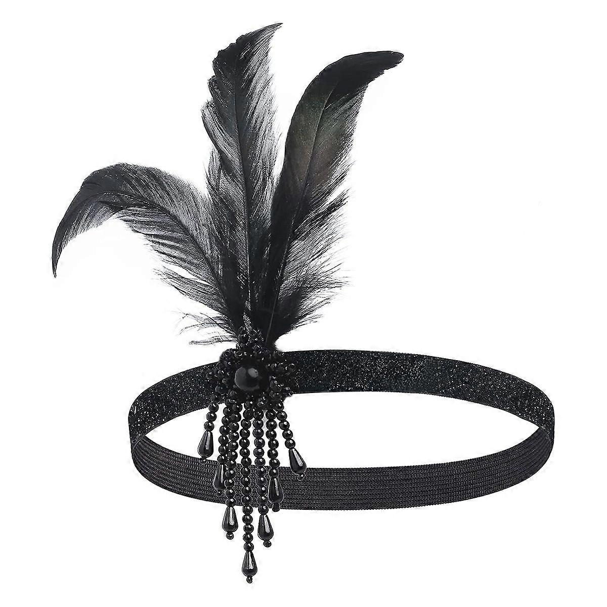 Dámske Gatsby Style Feather čelenka 1920s make-up ples dekorácia Single Party čelenka pre dámske oblečenie doplnok
