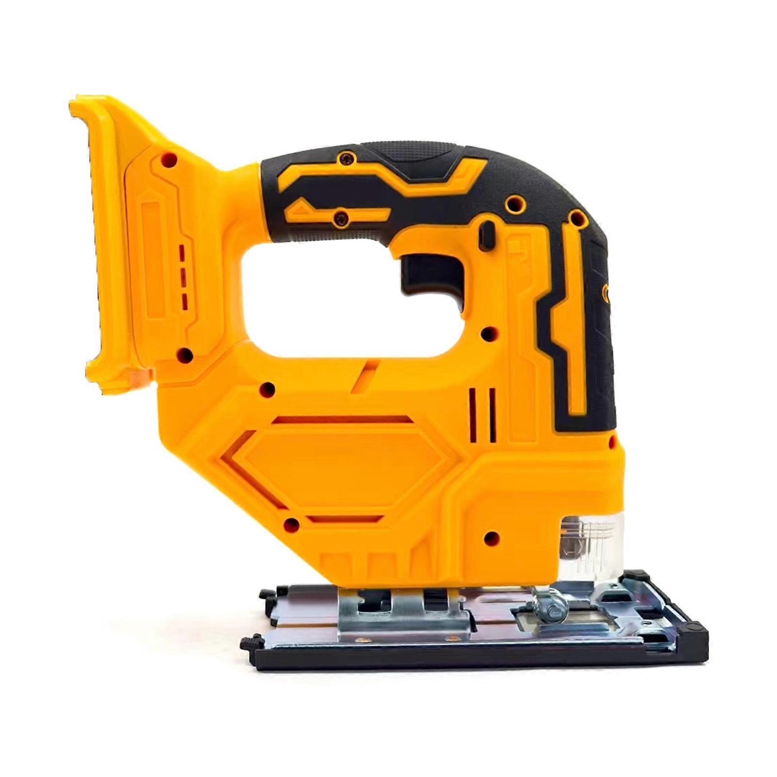 Powerful Cordless Jigsaw For 20V Battery LED Work Light Easy Blade Installation 0° 45° Bevel And Multiple Cutting Modes Yellow