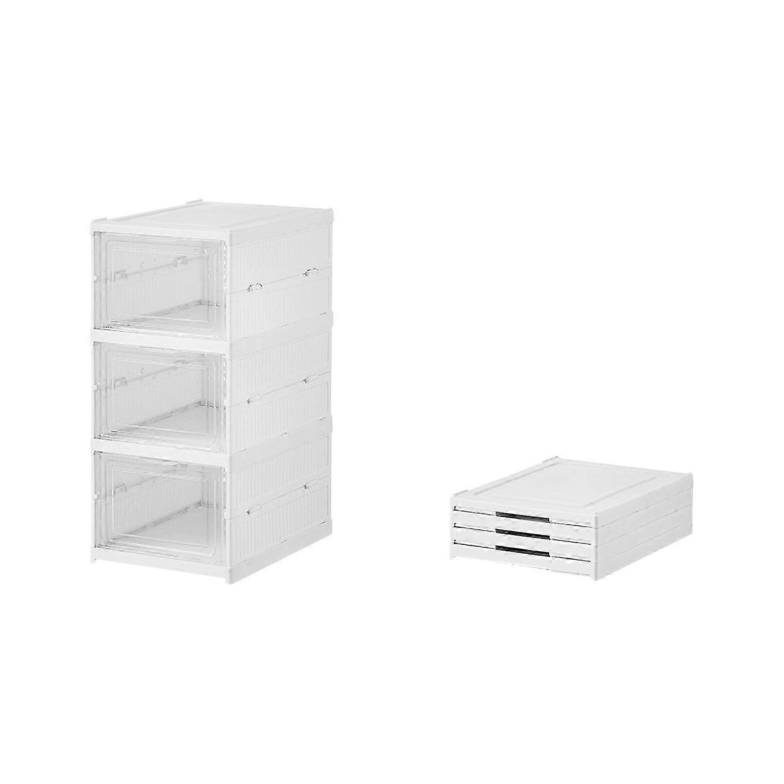 Foldable Transparent Shoe Cabinet No Assembly Multi-Layer Thickened Door Storage Organizer