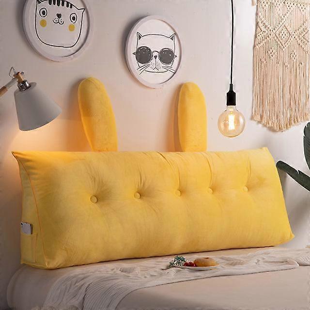 Solid Color Bedside Cushion Large Soft Velvet Backrest Pillow Couple Removable Cute Back Support Pillow Short Plush Seat Cushion