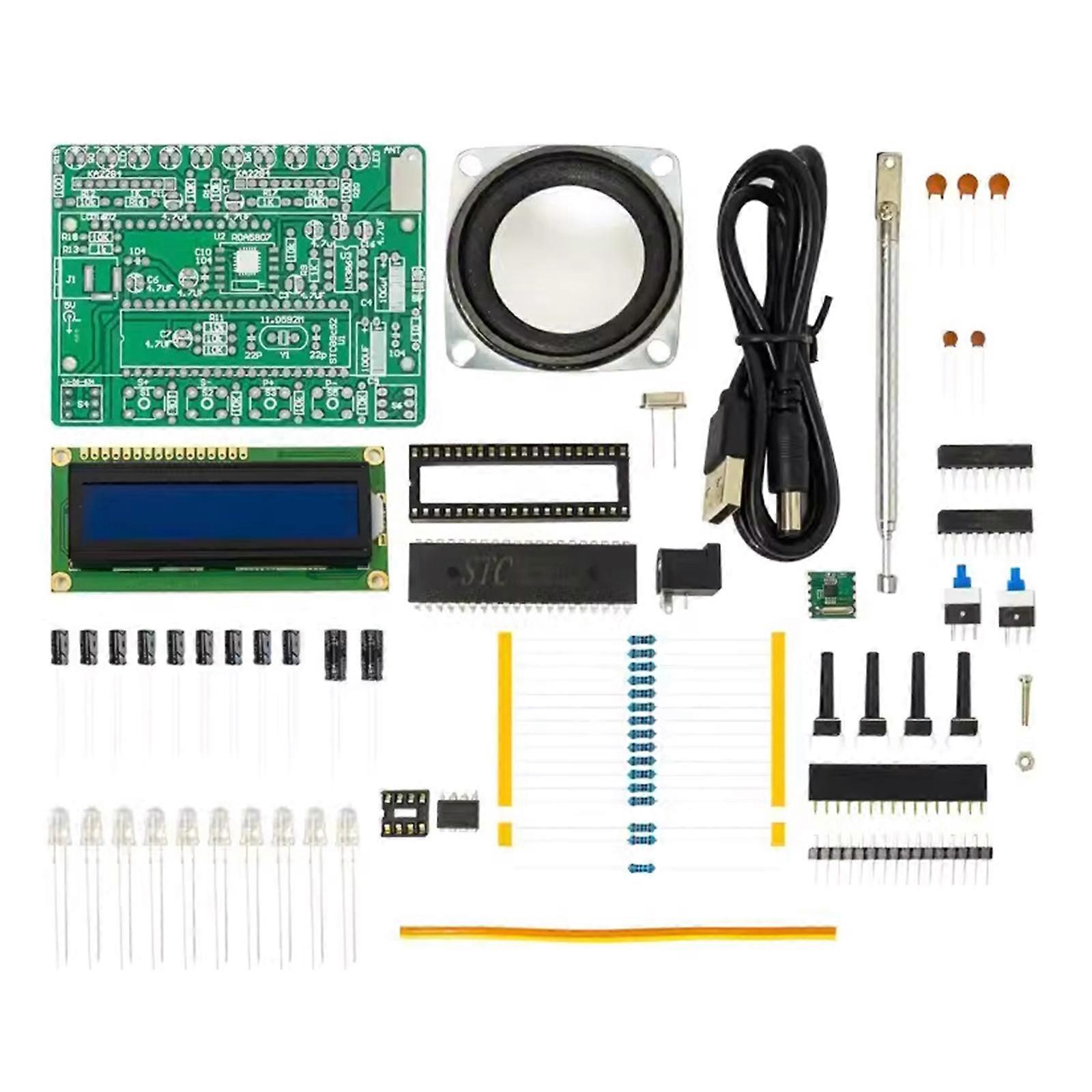 87-108MHz FM Digital FM Radio Assembly Kit with LCD Display, DIY Soldering Project for Beginner and Enthusiasts