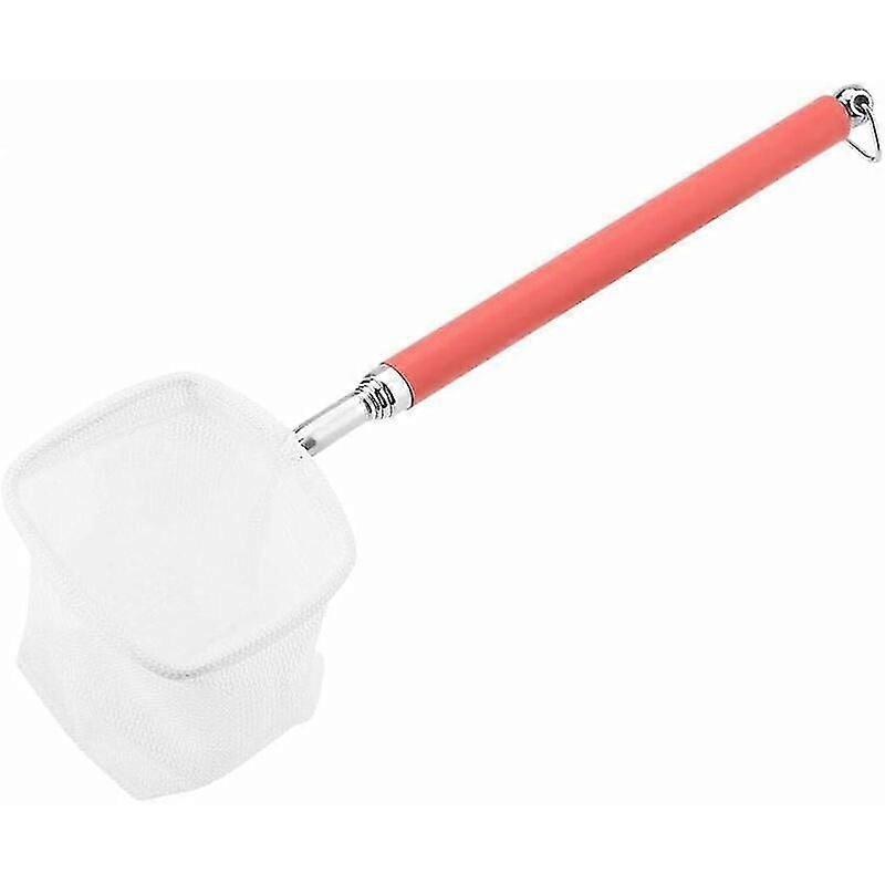 Fishing Net Expandable Telescopic Fish Shrimp Skimming Net Square Handle 18-53cm Red