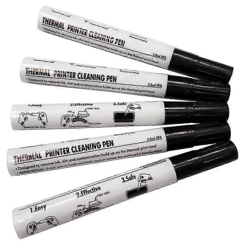 5 Pcs Thermal Printer Cleaning Pen Electronic Face Sheet Print for Head Cleaning