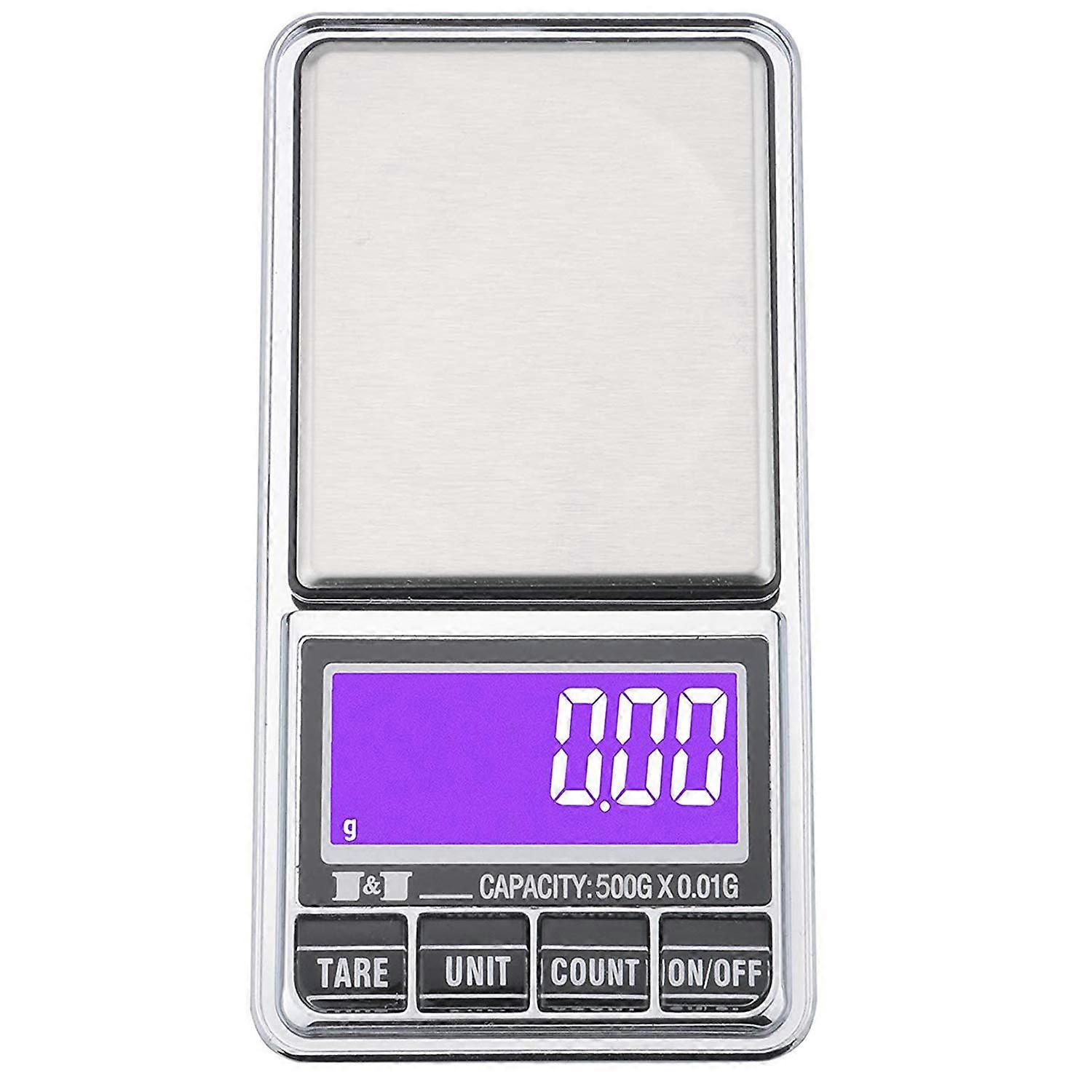 High Precision Digital Pocket Scale, Smart Weigh Miniature - Electronic Pocket Scale Accuracy 0.01-500 Gram 7 Units with Backlit LCD Display