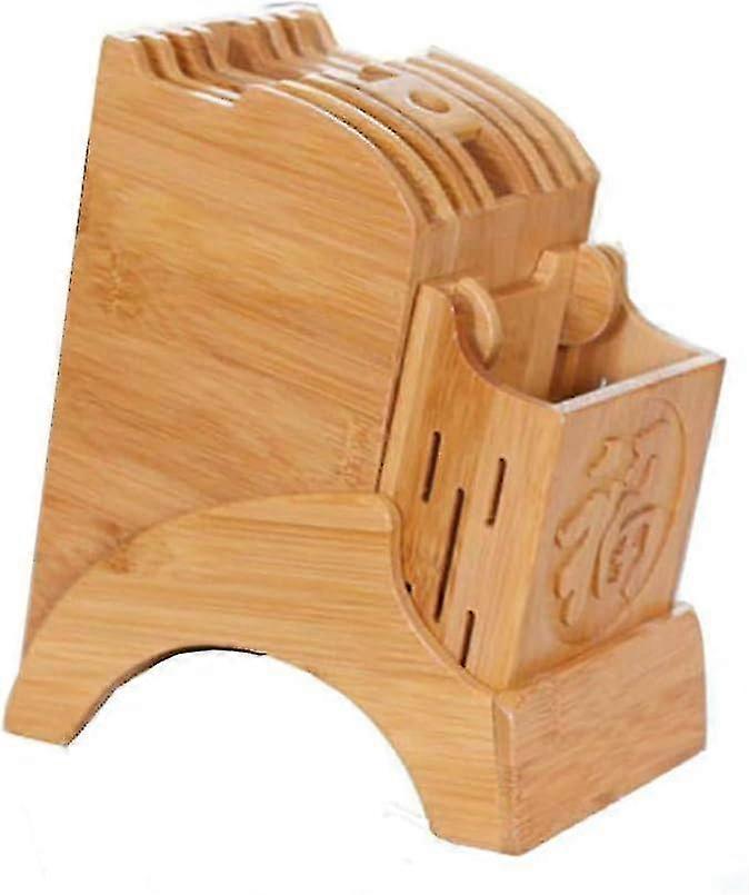 Bamboo Knife Storage Organizer and Holder for Scissors Sharpening Rods - Model q37