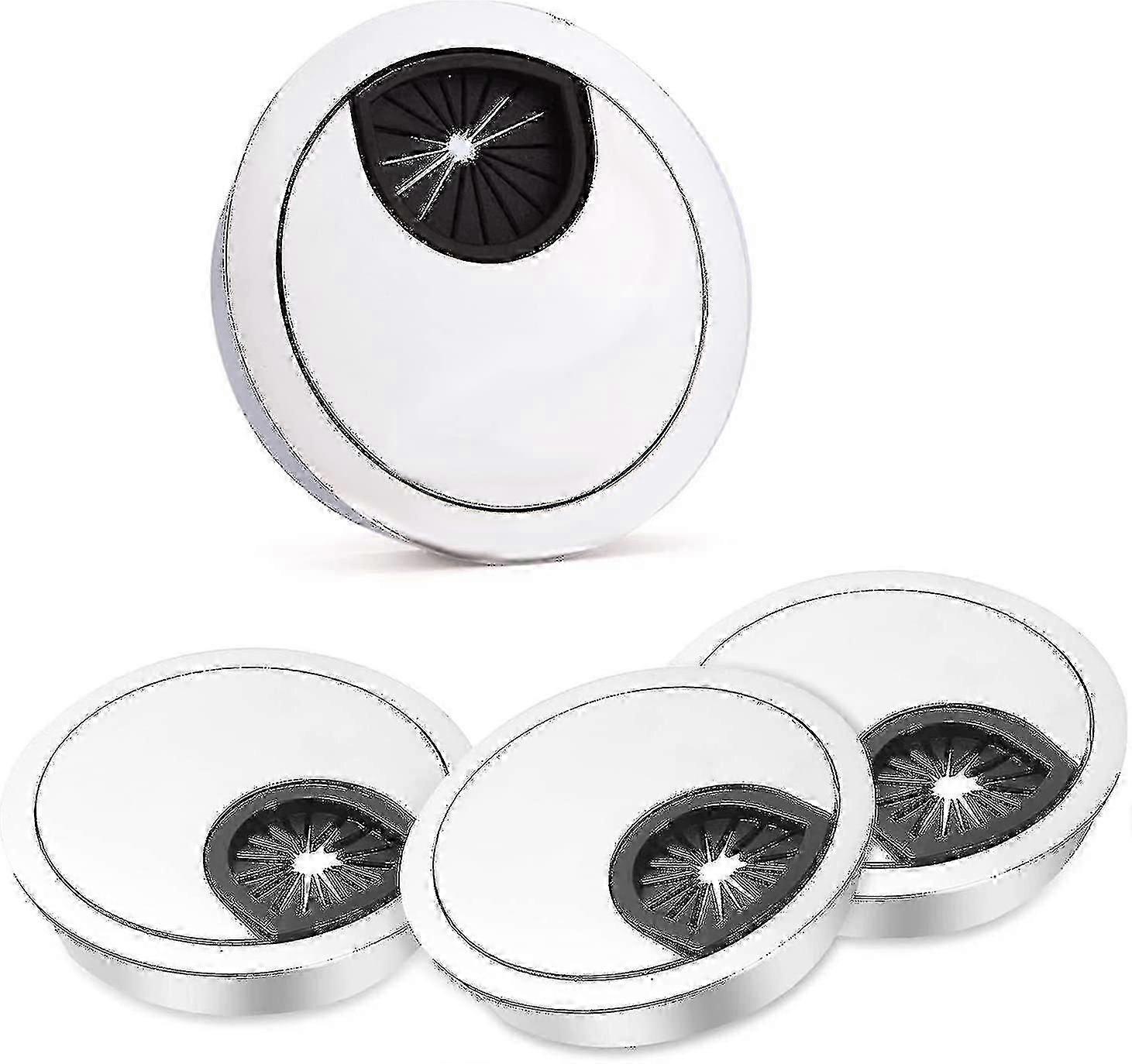 4x 60mm Desk Cable Hole, Desk Table Grommet Cable Tidies Desk Table Computer
