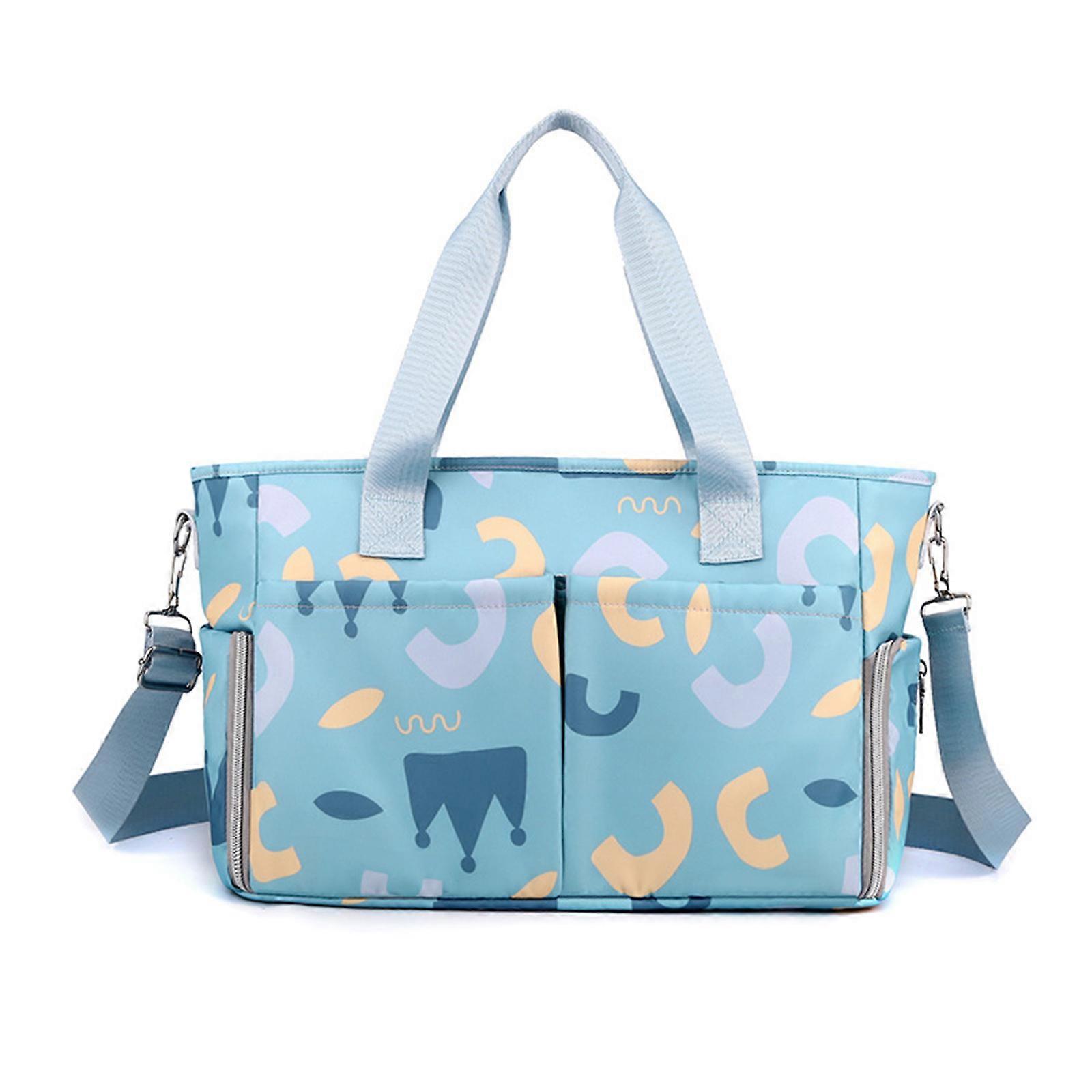 Fashion Pattern Diaper Bag Strollers Hanging Bag with Multiple Pockets Easy Cleaning Fabric for Outings & Shopping Trip