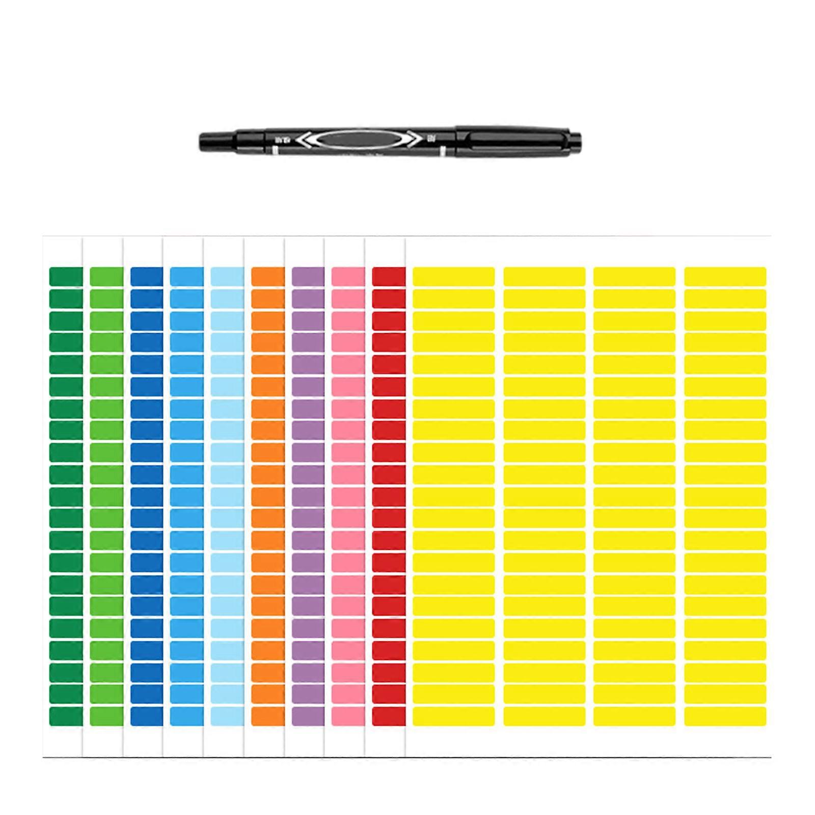 10 Colours Color Coding Labels Rectangular Colored Stickers Rectangular Coloured Stickers Labels, Rainbow Sticky Labels