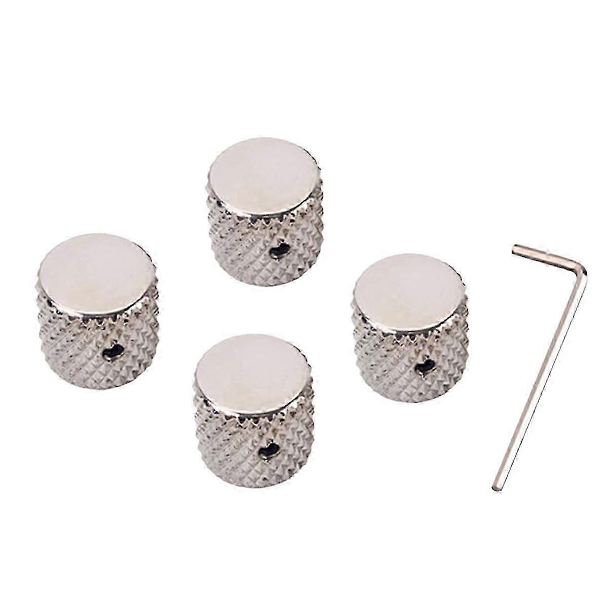 Silver 4 Pack Volume Control Knob Tone Knob Flat Control Knob Guitar Control Knob Guitar Pedal Knob