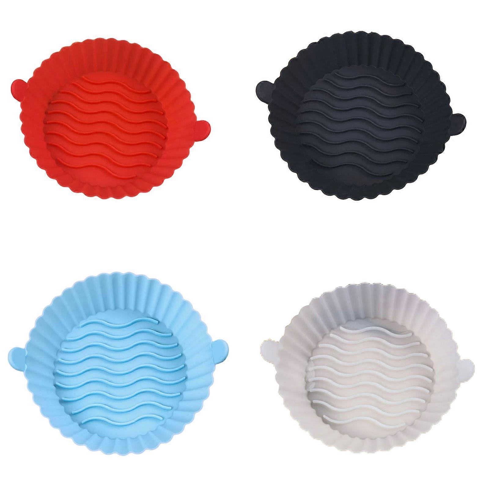 לשימוש חוזר AIR FRYER PAD עגול נון-סטיק מזון כיתה סיליקון סל מחצלות מטבח אייר פרייר אביזרים לבישול השתמש בארבעה צבעים סט