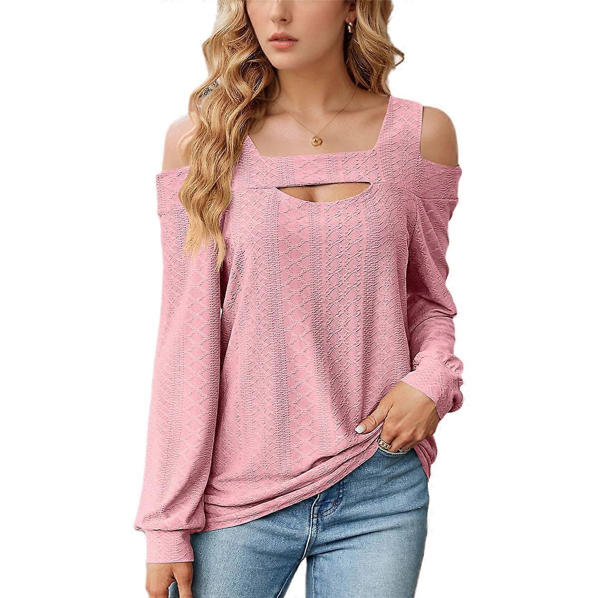 Womens Summer Square Neck Pink L