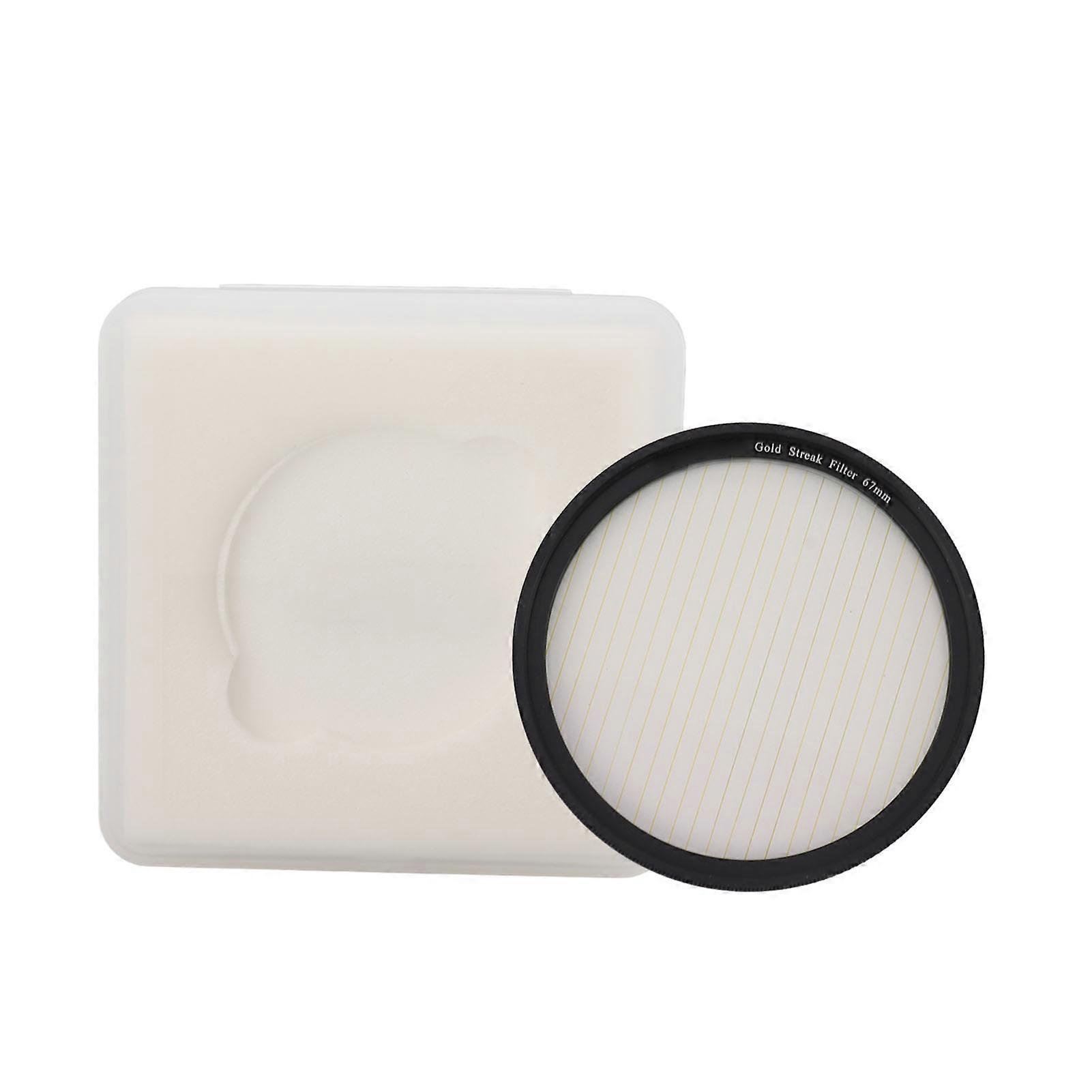 Gold Streak Filter Light Flare Effect Filter Optical Glass Camera Lens Filter with Case for Photography Nightshoot