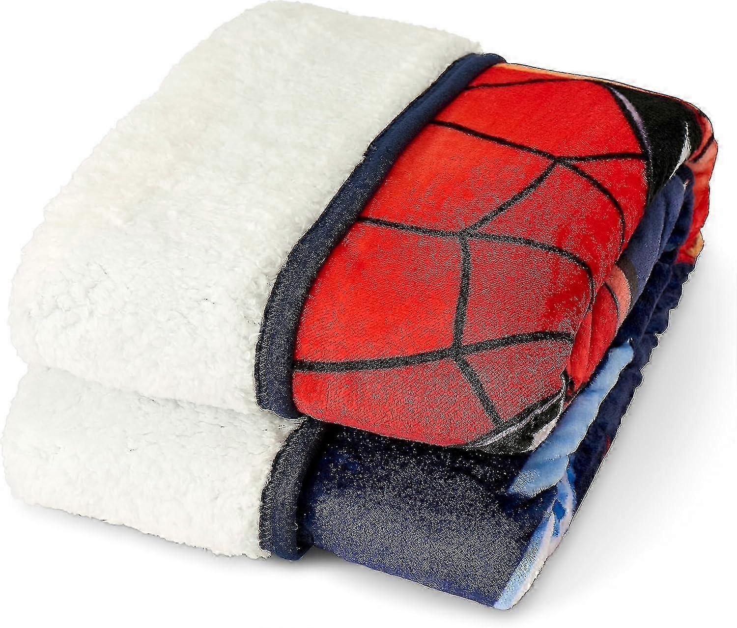 Spidey Stance Sherpa Throw Blanket with Northwest Spider-Man Silk Touch - Model FFZ-5ids1540
