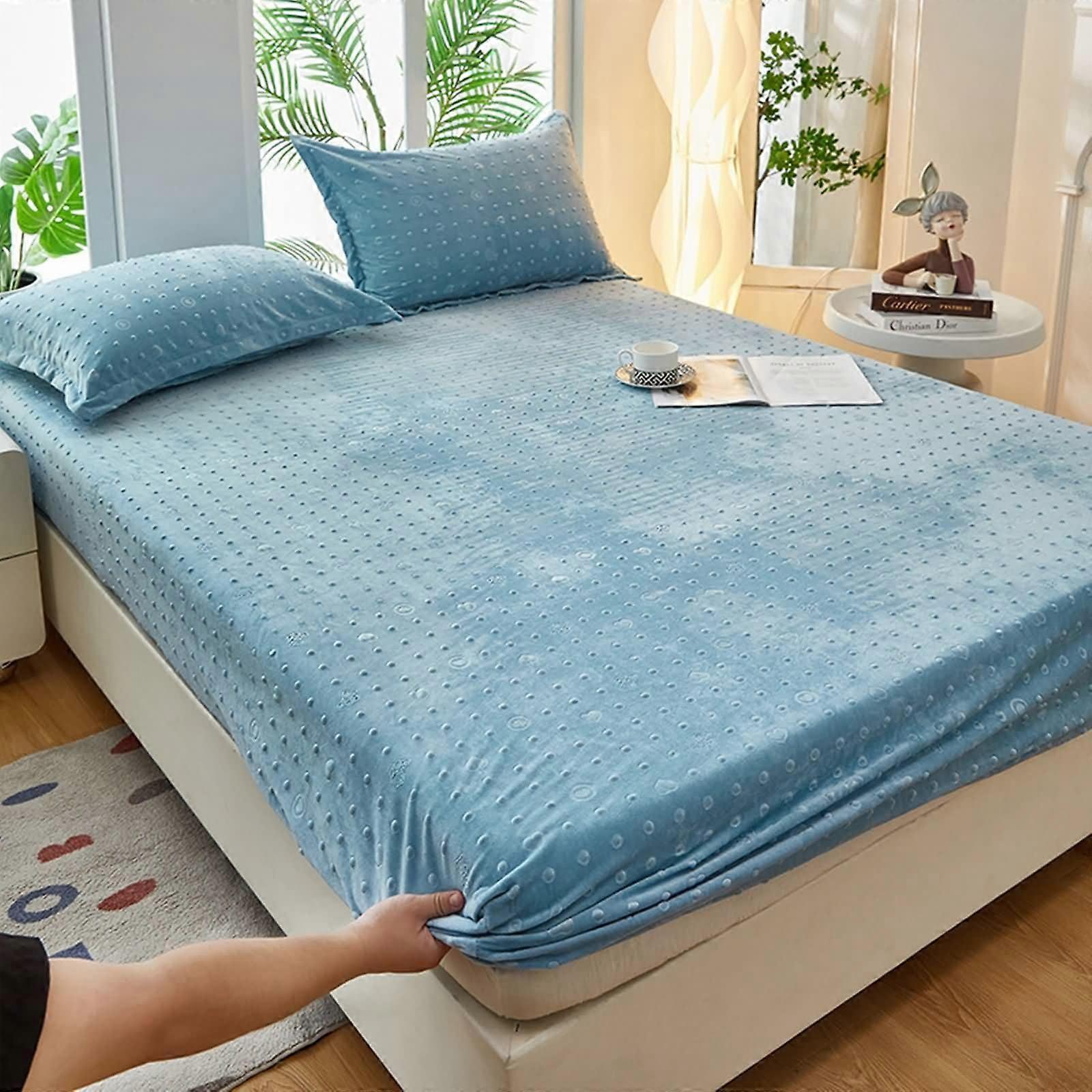 Velvet Fitted Sheet for Bedspread 47 x 78 in Twin XL Size