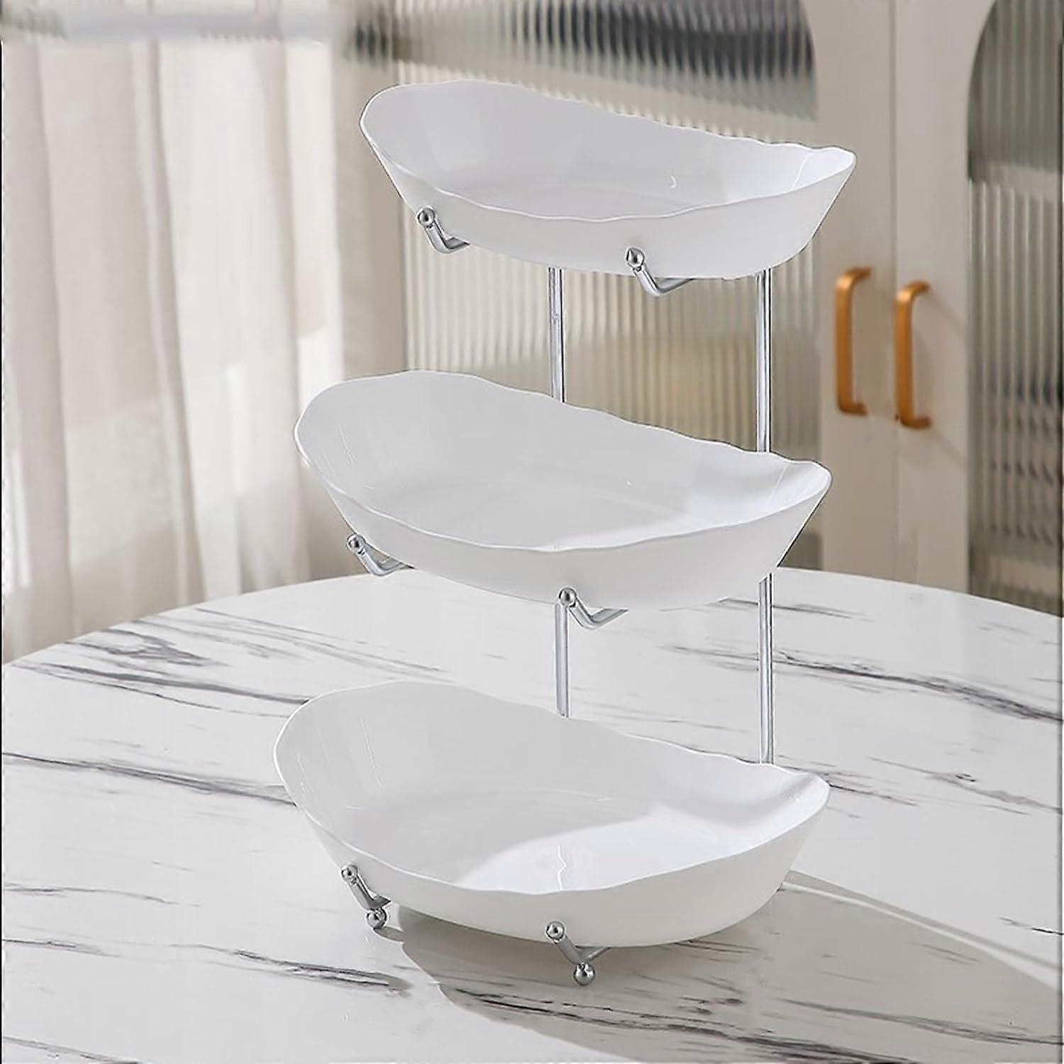 Large Modern Decorative Fruit Bowl Kitchen Counter Tiered Fruit Stand 3 Tier