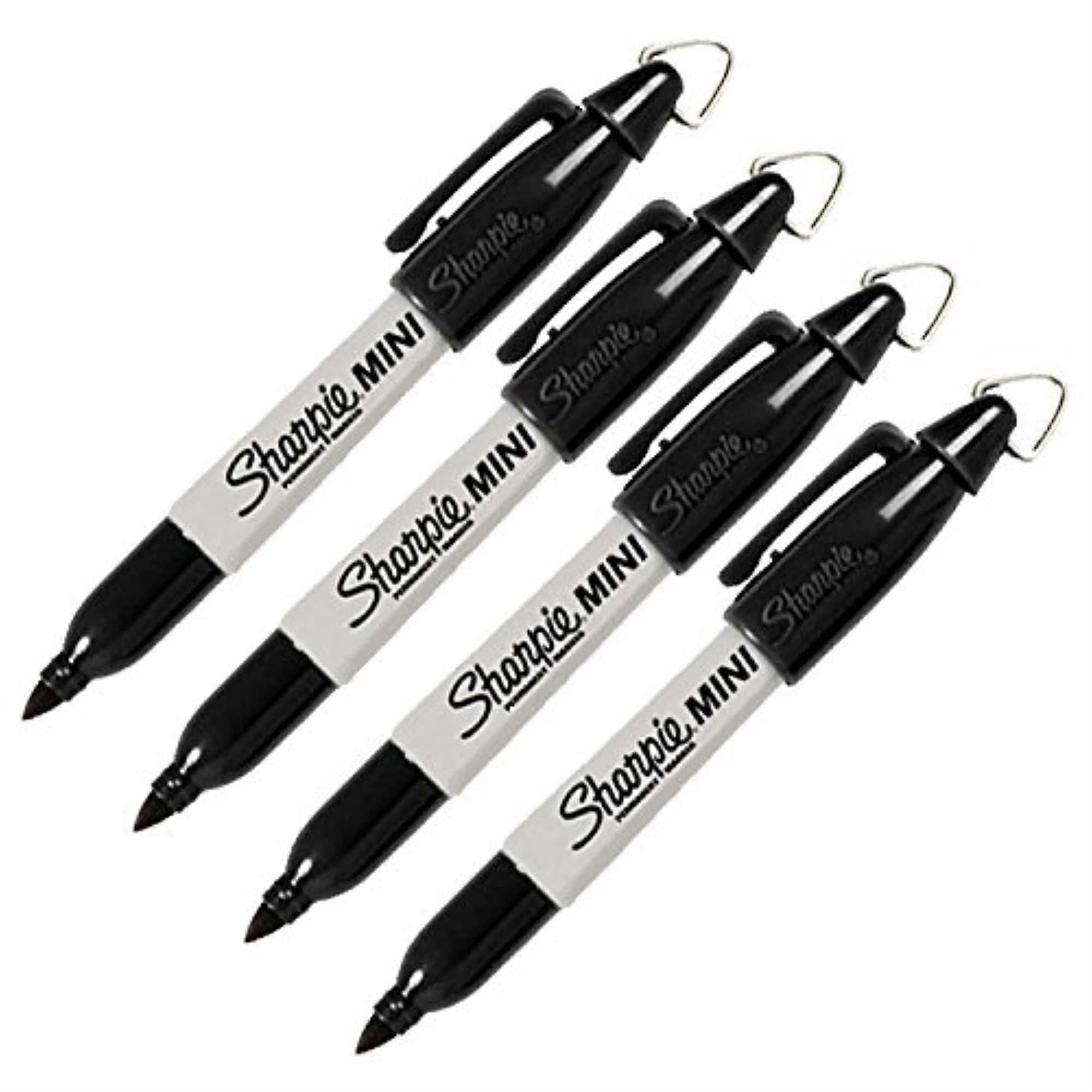 Mini Permanent Markers, Fine Point, 4-Count (4 Markers, Black)