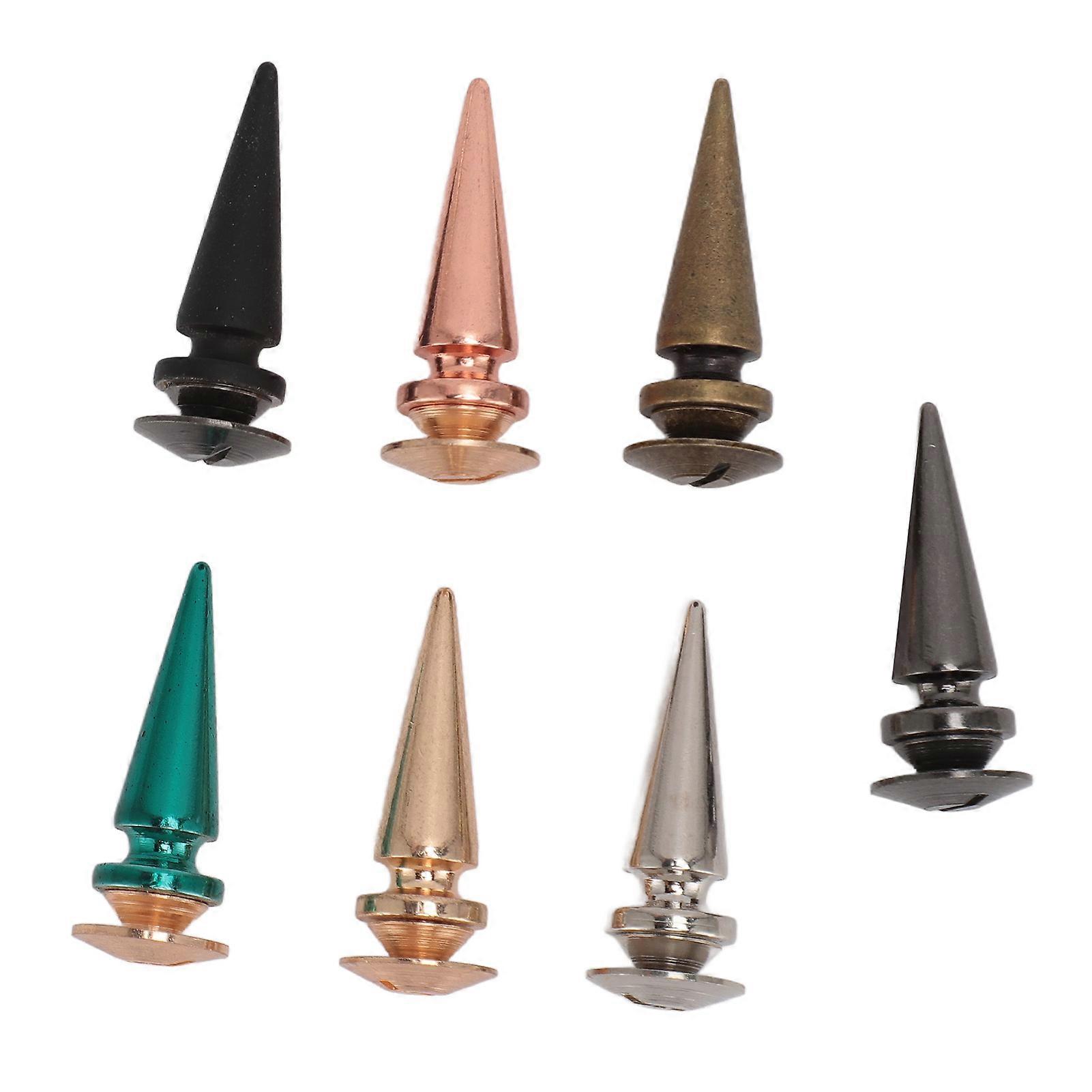 7Pcs Round Button Studs 0.4x0.3in Assorted Colors Zinc Alloy Sturdy Rustproof Screw Knob Rivets for Shoes Belt Handbag