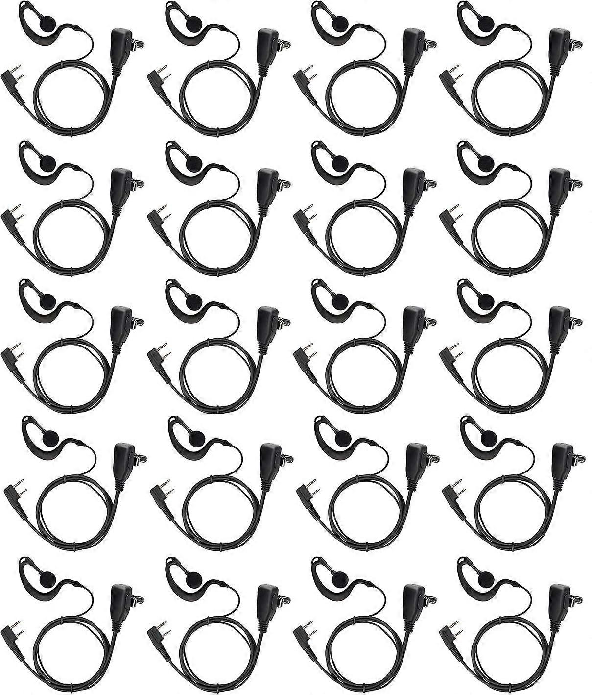 Walkie Talkie Earpiece Headset, 2 Pin 2.5mm/3.5mm G Shape Two Way Radio Headset with PTT Mic
